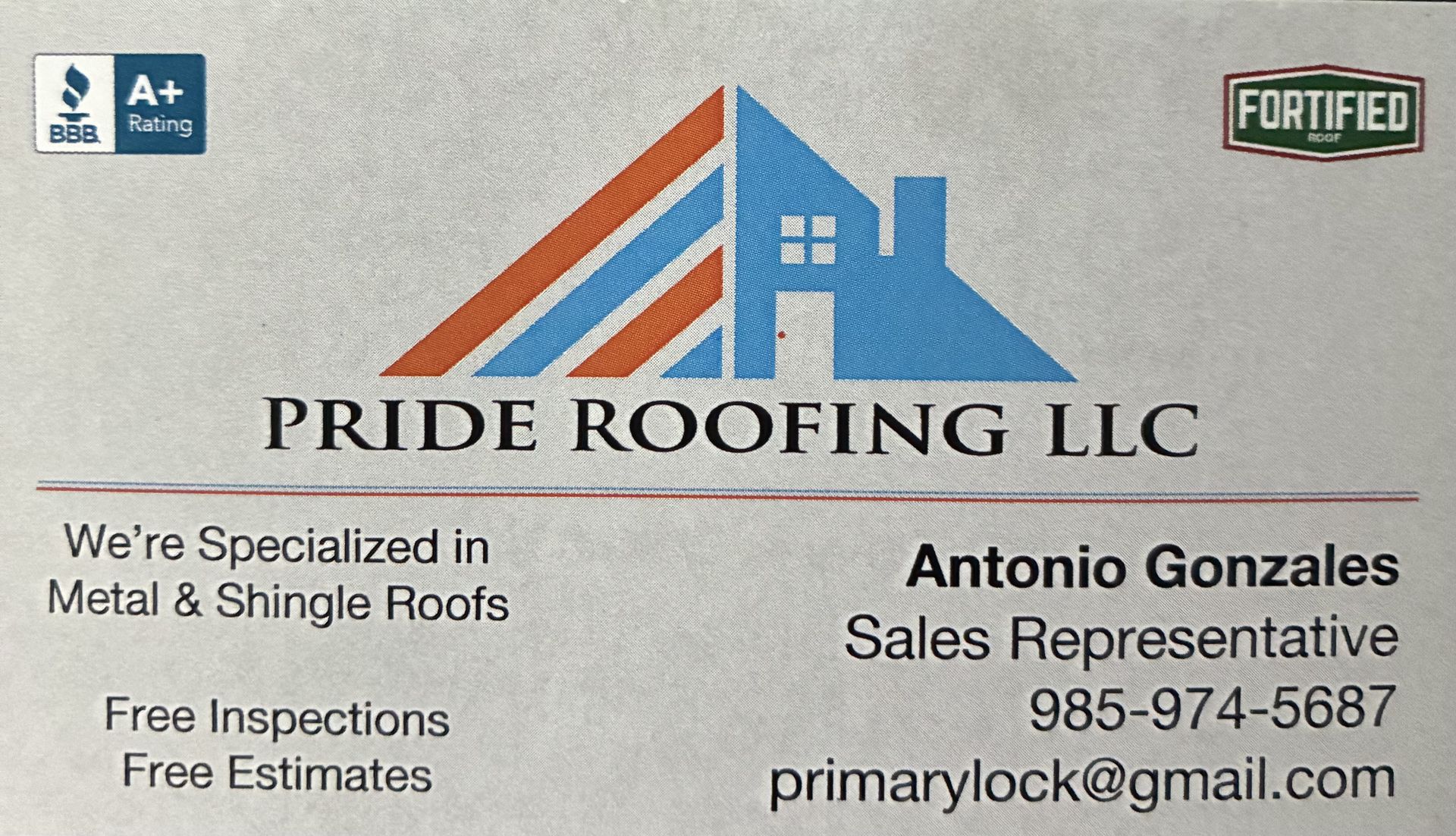 Tony with Pride Roofing, LLC. logo